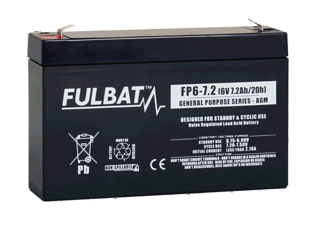 Fulbat 6 V 7,2 Ah AGM-pliiaku